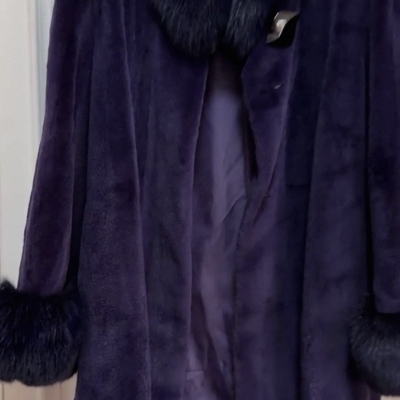 Purple 100% Real female mink fur coat Women's Coat - Picture 5 of 11